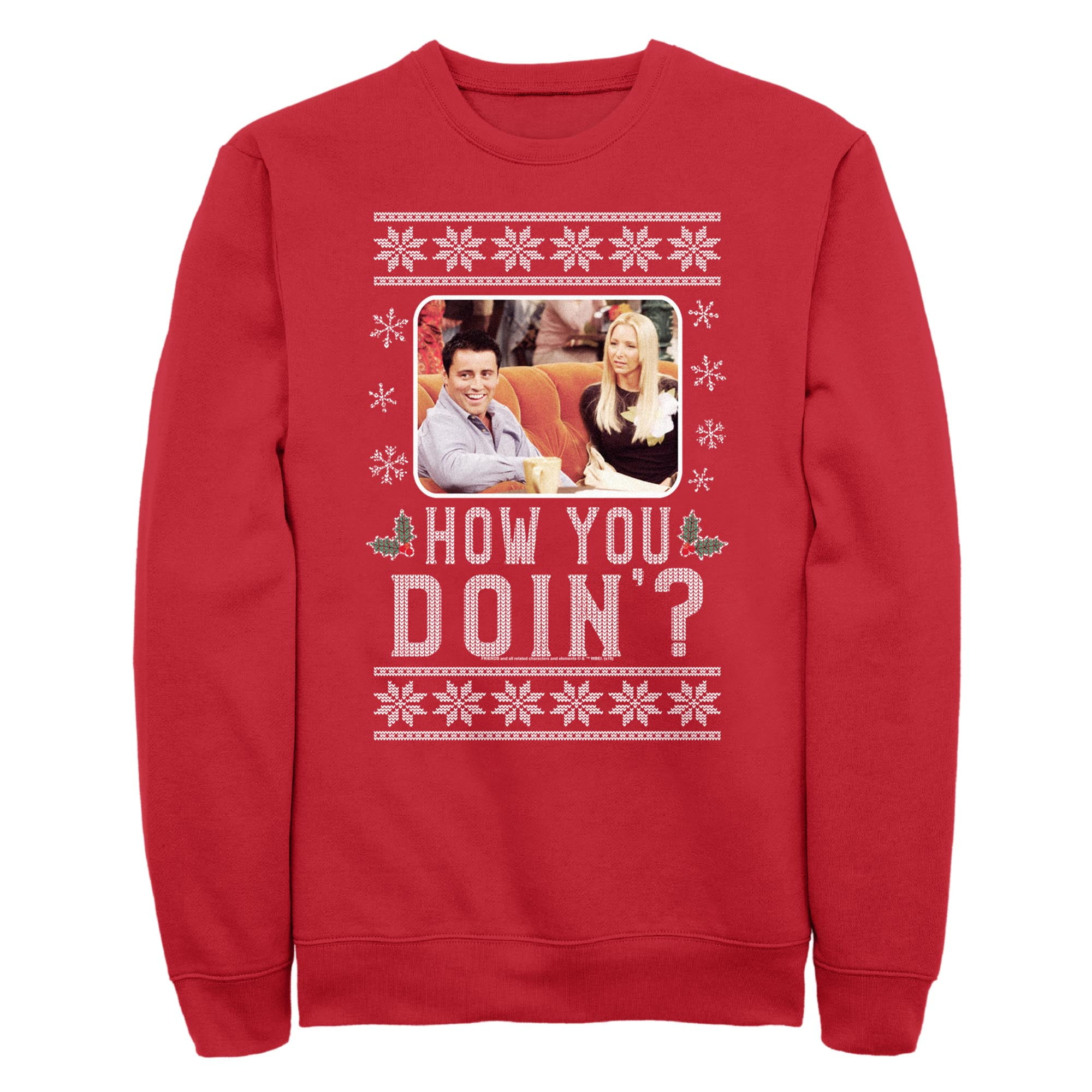 Men's Friends Central Perk Ugly Christmas Sweater Print Sweatshirt