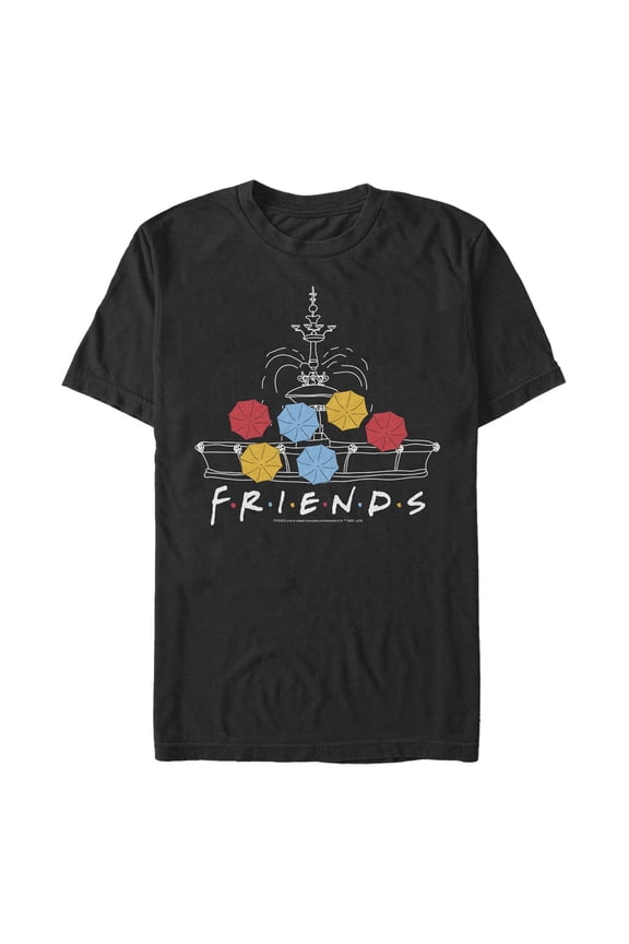 Men's Friends Fountain Umbrellas Graphic T-Shirt