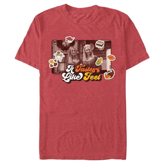 Men's Friends It Tastes Like Feet Thanksgiving Icons Scene Graphic T-Shirt
