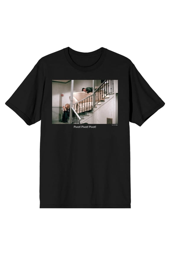 Friends Tv Ross and Rachel I Don't Think It's Going to Pivot Anymore on Black Short Sleeve Adult T-Shirt-XL