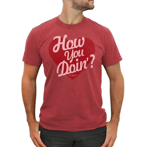 Men's Friends Valentine's Day How You Doin' Heart  Graphic T-Shirt