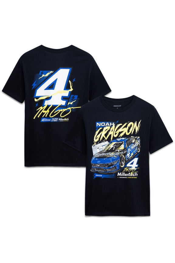 Men's Front Row Motorsports Black Noah Gragson #4 Millertech T-Shirt