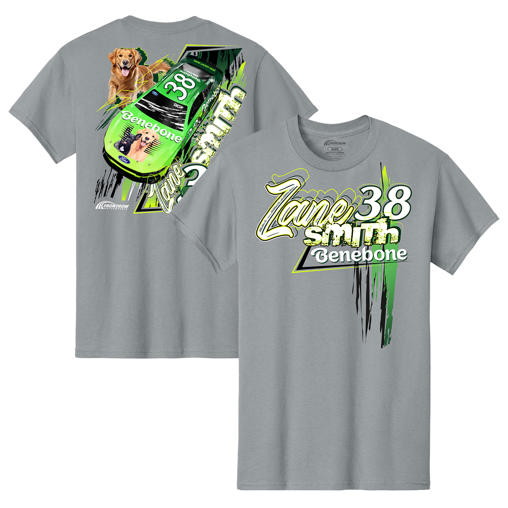 Men's Front Row Motorsports Graphite Zane Smith Benebone Car T-Shirt