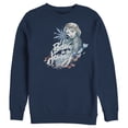 thumbnail image 1 of Men's Frozen 2 Elsa Believe Watercolor  Sweatshirt Navy Blue Large, 1 of 3