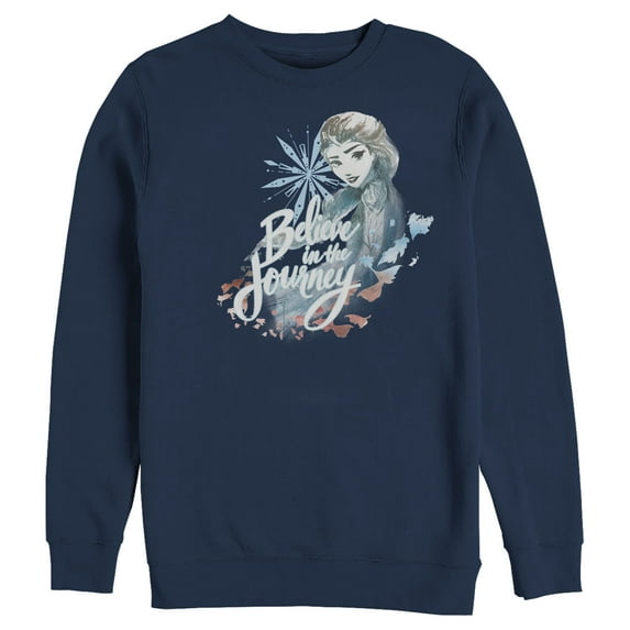 Men's Frozen 2 Elsa Believe Watercolor Sweatshirt Navy Blue X Large