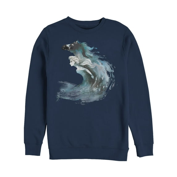 Men's Frozen 2 Elsa Horse Water Spirit Sweatshirt Navy Blue Large