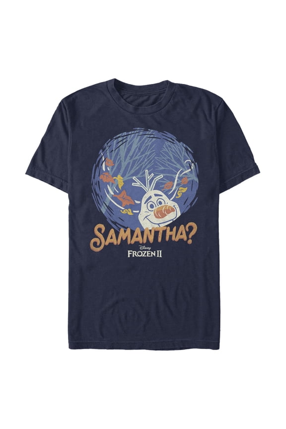 Men's Frozen 2 Olaf Samantha  Graphic Tee Navy Blue 2X Large