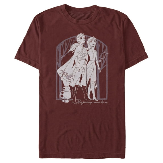 Men's Frozen 2 Sister Forest Frame Graphic Tee Cardinal 3X Large