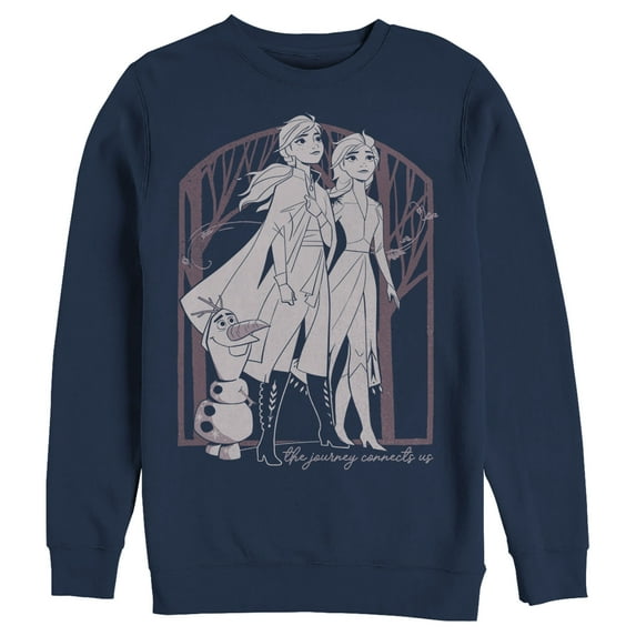 Men's Frozen 2 Sister Forest Frame Sweatshirt Navy Blue Medium