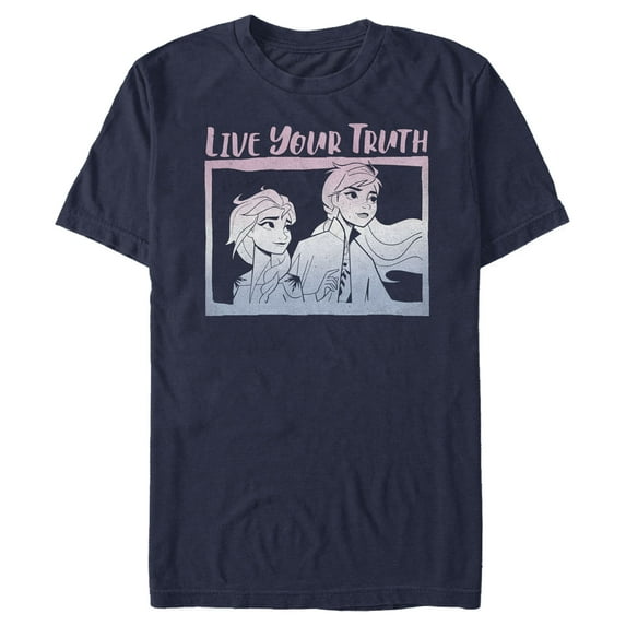 Men's Frozen 2 Sister Live Truth Graphic Tee Navy Blue 3X Large