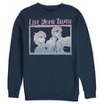 thumbnail image 1 of Men's Frozen 2 Sister Live Truth  Sweatshirt Navy Blue Large, 1 of 3