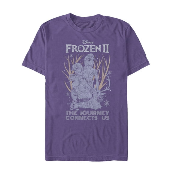 Men's Frozen 2 Vintage Journey Connects  Graphic Tee Purple X Large