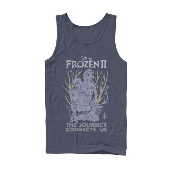 Men's Frozen 2 Vintage Journey Connects  Tank Top Navy Blue Large
