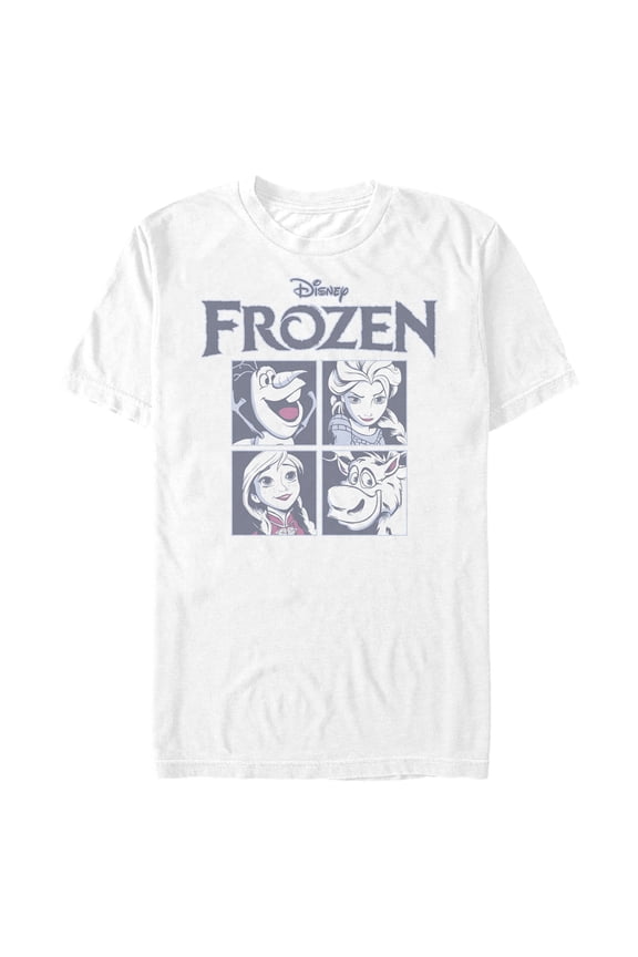 Men's Frozen Character Squares Graphic Tee White Small