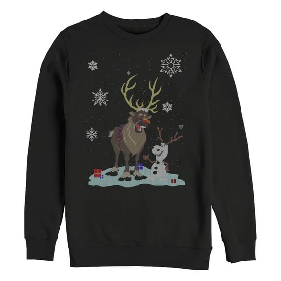 Men's Frozen Christmas Sweater Friends  Sweatshirt Black Large
