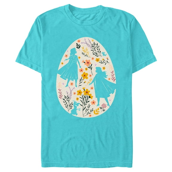 Men's Frozen Easter Egg Silhouettes  Graphic Tee Tahiti Blue Small