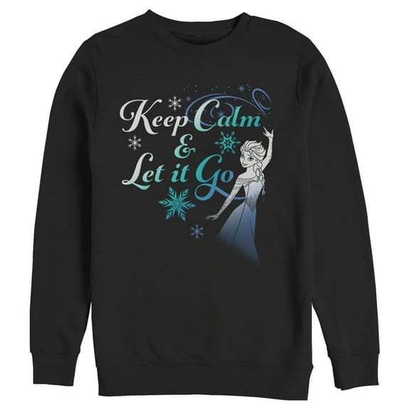 Men's Frozen Elsa Keep Calm  Sweatshirt Black Small