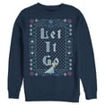 thumbnail image 1 of Men's Frozen Let Go Knit Pattern  Sweatshirt Navy Blue 2X Large, 1 of 3