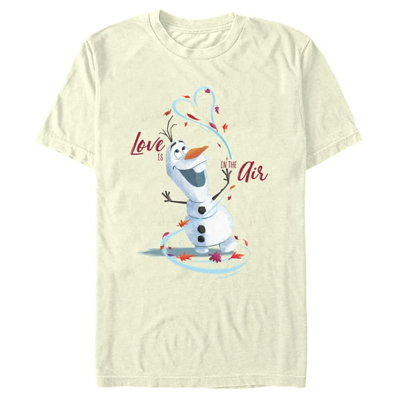 Men's Frozen Love Is in the Air Olaf Graphic Tee Beige 3X Large