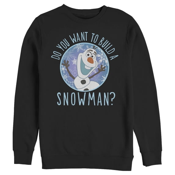 Men's Frozen Olaf Build Snowman Sweatshirt Black Small