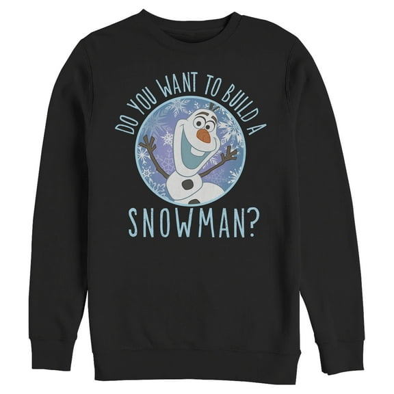 Men's Frozen Olaf Build Snowman  Sweatshirt Black Small