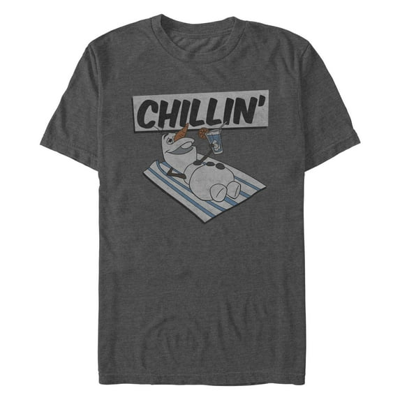 Men's Frozen Olaf Chillin Graphic Tee Charcoal Heather Large