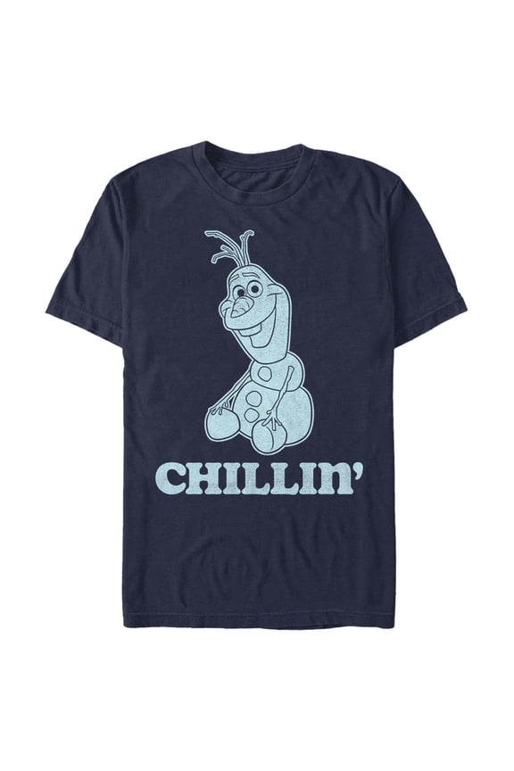 Men's Frozen Olaf Chillin' Portrait Graphic Tee Navy Blue Medium