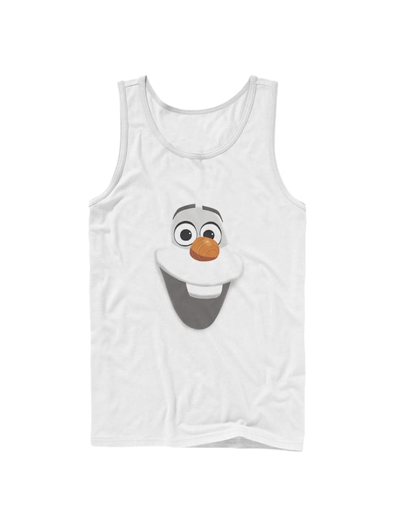 Men's Frozen Olaf Face Tank Top White Medium