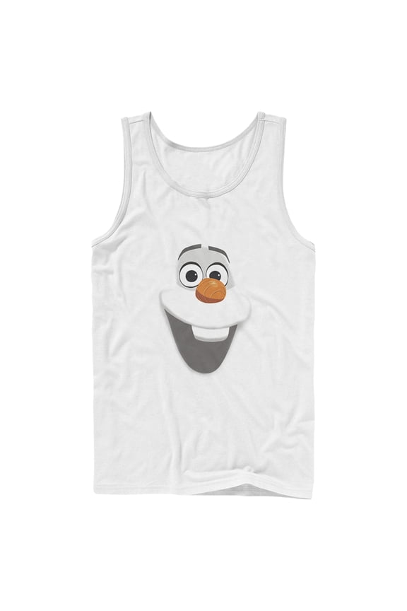 Men's Frozen Olaf Face Tank Top White Small