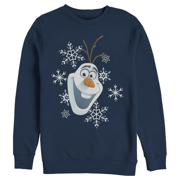 Men's Frozen Olaf Smile  Sweatshirt Navy Blue 2X Large