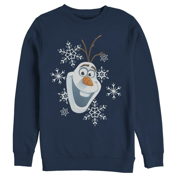 Men's Frozen Olaf Smile Sweatshirt Navy Blue Medium