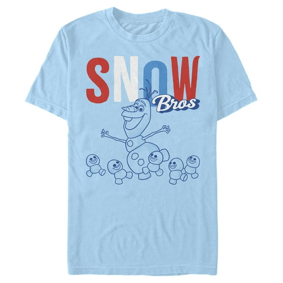 Men's Frozen Olaf Snow Bros Portrait  Graphic Tee Light Blue 3X Large