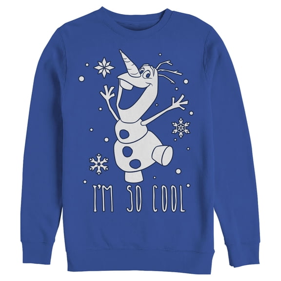 Men's Frozen Olaf So Cool  Sweatshirt Royal Blue Small