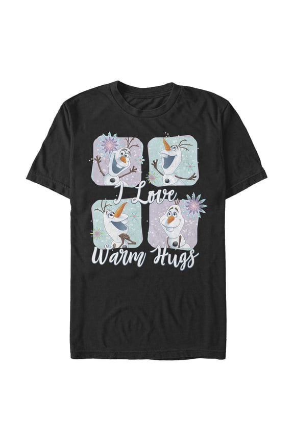 Men's Frozen Snowflake Hugs Graphic Tee Black 2X Large