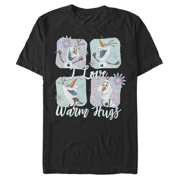Men's Frozen Snowflake Hugs Graphic Tee Black Medium