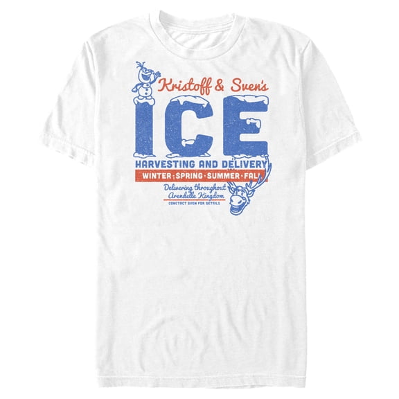 Men's Frozen Sven and Kristoff Ice Shoppe  Graphic Tee White 2X Large