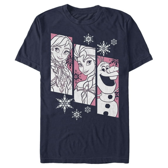 Men's Frozen Trio Graphic Tee Navy Blue Small