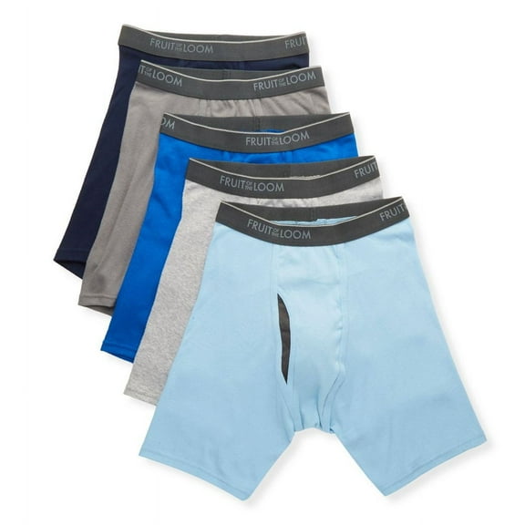 Men's Fruit Of The Loom 5BL7CTG Coolzone Fly Assorted Boxer Briefs - 5 Pack (Assorted S)