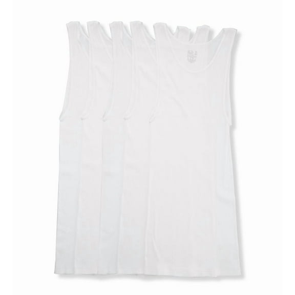Men's Fruit Of The Loom 5P25XTG Extended Size 100% Cotton White A-Shirts - 5 Pack (White 2XL)