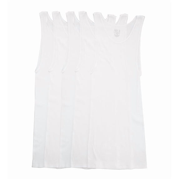 Men's Fruit Of The Loom 5P25XTG Extended Size 100% Cotton White A-Shirts - 5 Pack (White 2XL)