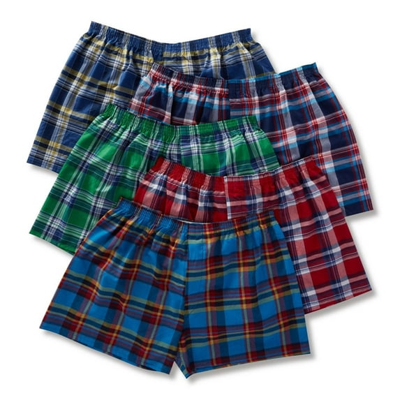 Fruit of the Loom Men's Big Plaid Woven Boxer - Colors May Vary, Assorted, 3X-Large(Pack of 5)
