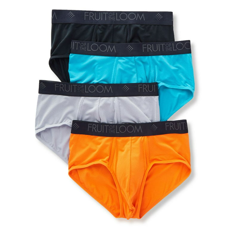 Men's Fruit Of The Loom BW4P469 Breathable Micro-Mesh Briefs - 4 Pack  (Assorted XL)