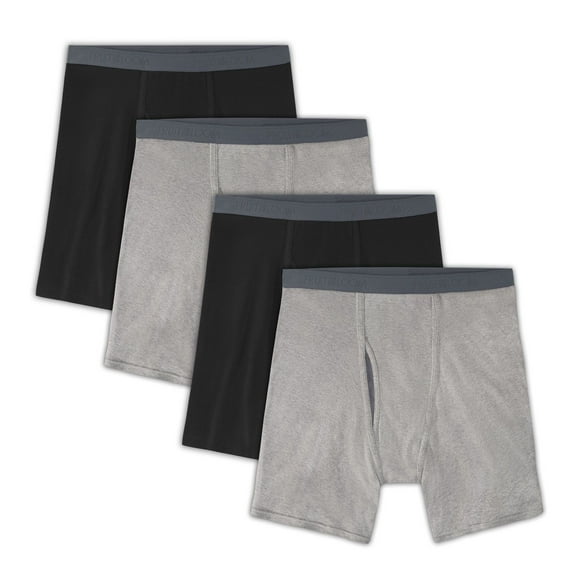 Men's Fruit of the Loom® 4-Pack Premium CoolZone® Boxer Briefs Color: Black Gray Size: M