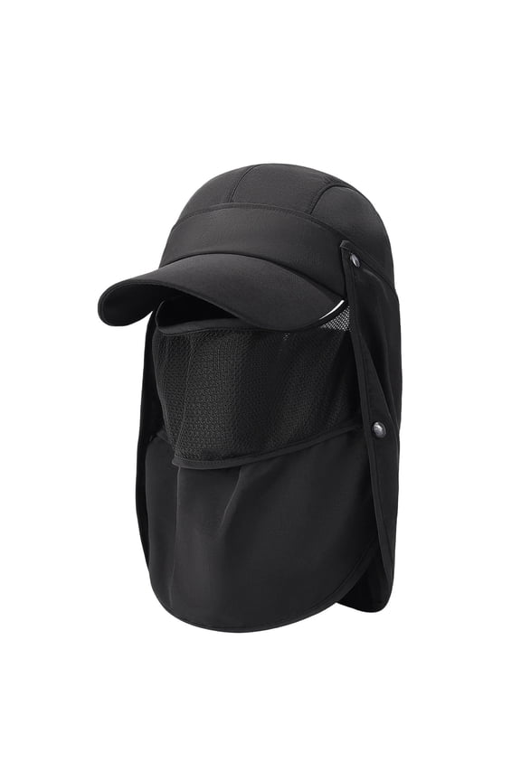 Men's Full Coverage Sun Flap Hat UV Protection Cap with Neck Face Detachable Lightweight Quick Dry for Fishing Camping Free Size