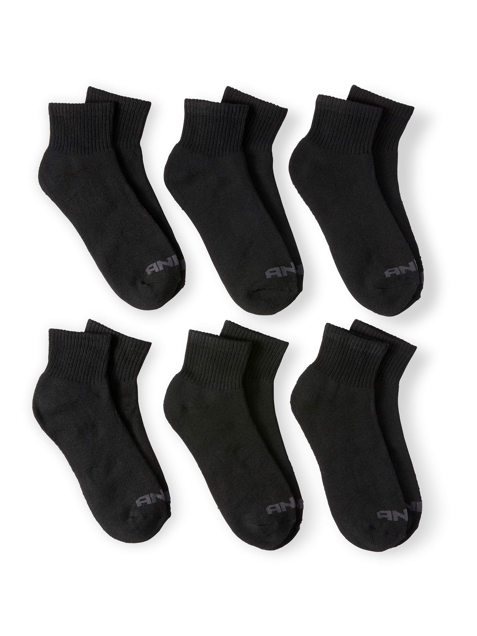 Men‘s Full Cushion Quarter Cut Socks, 6 Pack