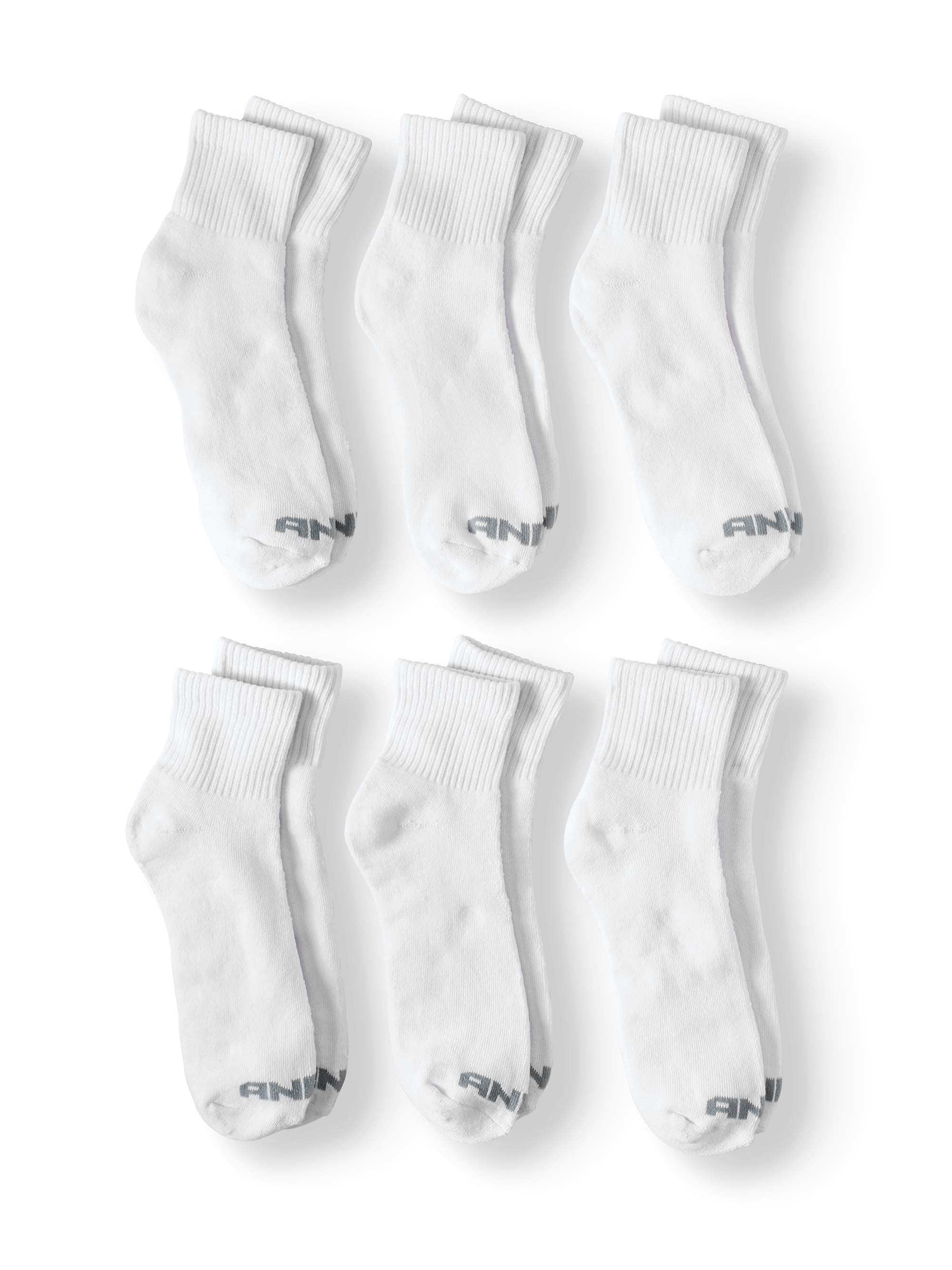 Men‘s Full Cushion Quarter Cut Socks, 6 Pack - Walmart.com