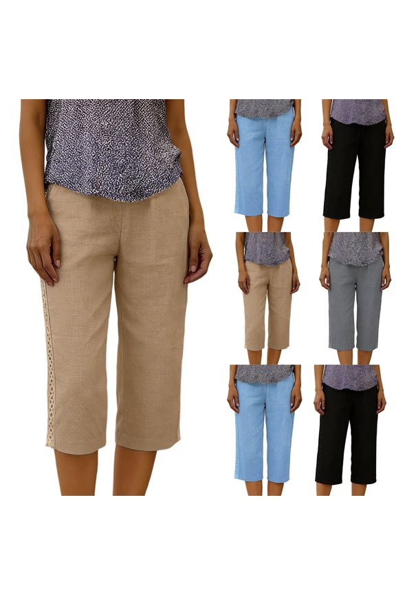 Men's Full Elastic Waist Casual Pants with Mock Fly and Relaxed Fit, Soft Breathable Fabric for All Day Comfort Black M