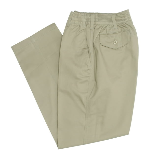 Men's Full Elastic Waist Pants by Falcon Bay - KHAKI (44W x 30L ...