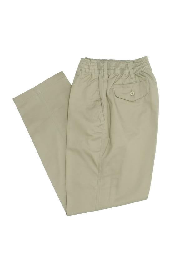Men's Full Elastic Waist Pants by Falcon Bay - KHAKI (52W x 30L)