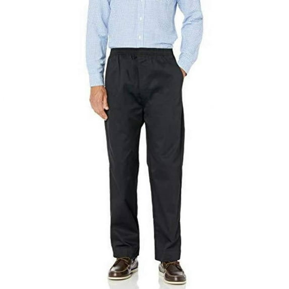 Men's Full Elastic Waist Pull-On Pants with Mock Fly